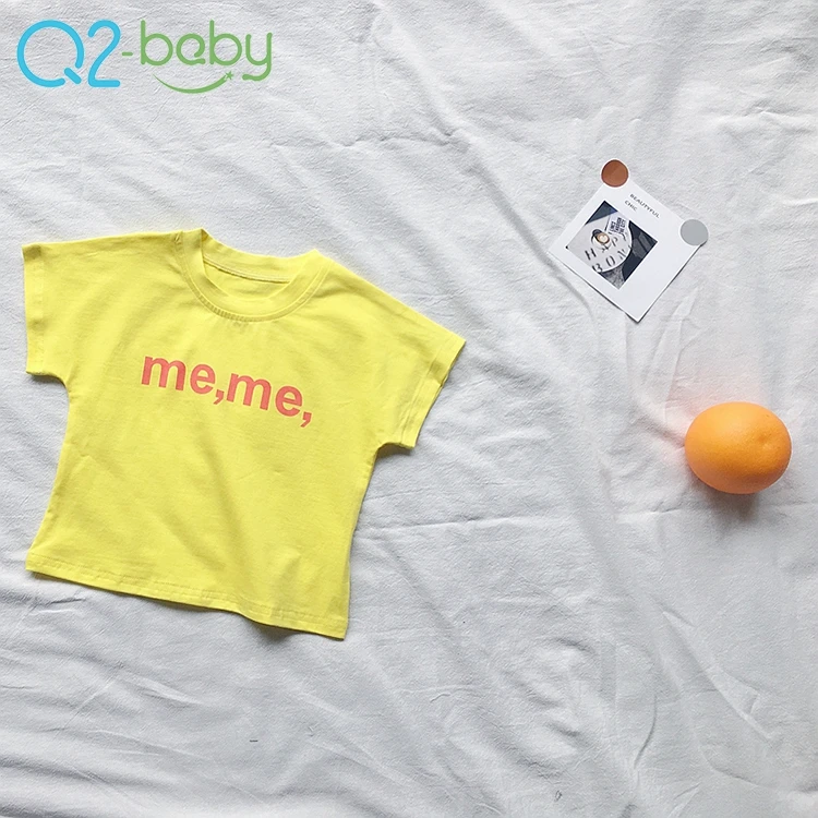 
Factory custom o-neck letter printing short sleeve baby boy cotton t-shirt 1973 