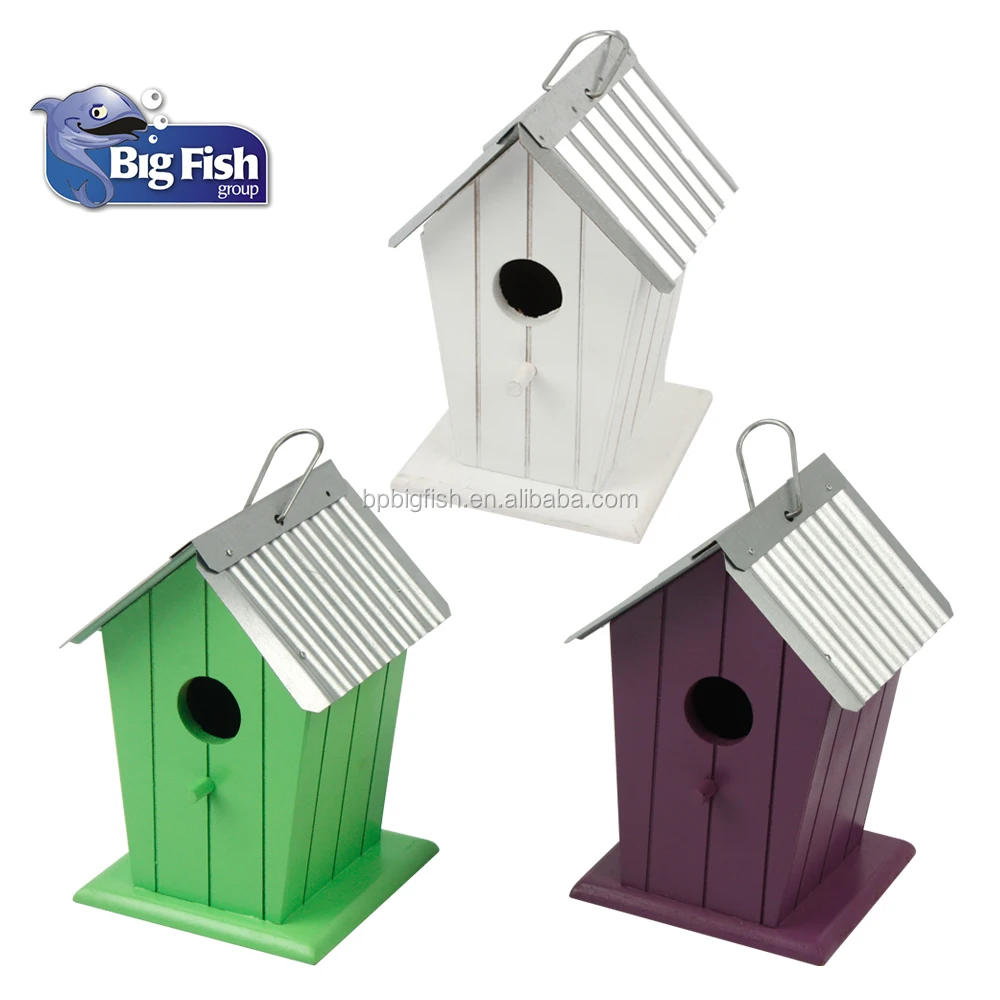 
Hanging Wooden Beach Bird House Box Bird Nest Feeder 