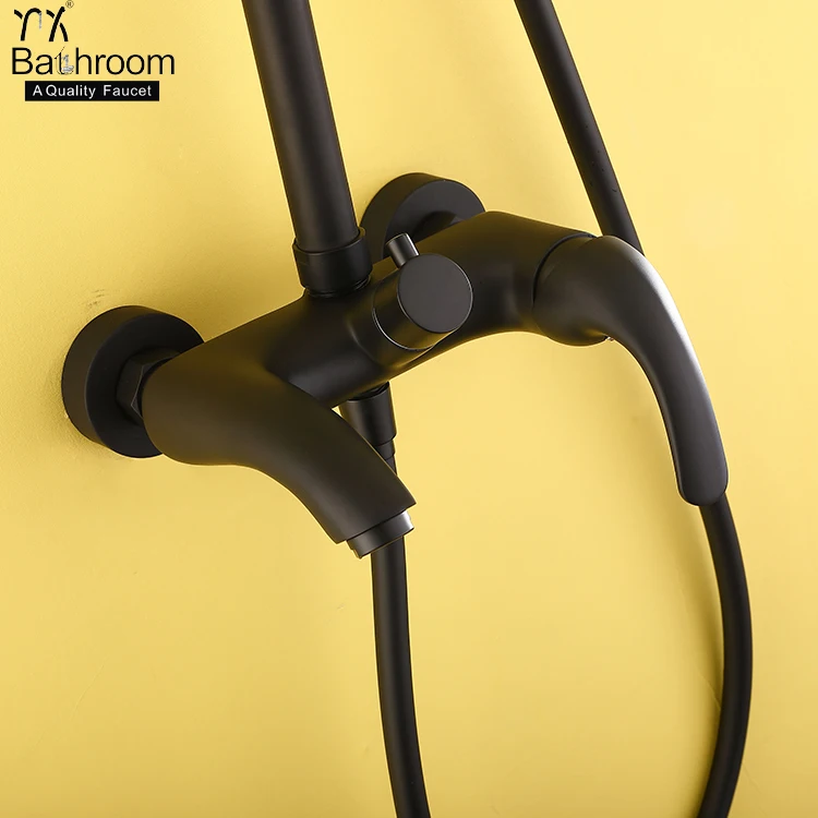 
Kaiping faucet Bathroom sanitary ware exposed matte black 100% brass body shower set bathroom taps faucet bathroom tapware 