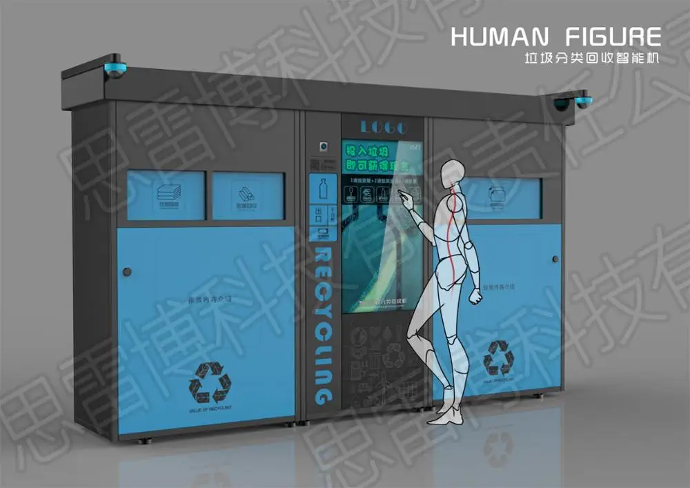
Reverse Vending Machine for Recycle Plastic Bottles Metal Products Battery Cloth Paper Kitchen Waste with APP Wechat Software 