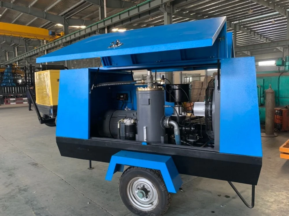 Tractor mounted electric air compressor screw type air compressor for construction machine