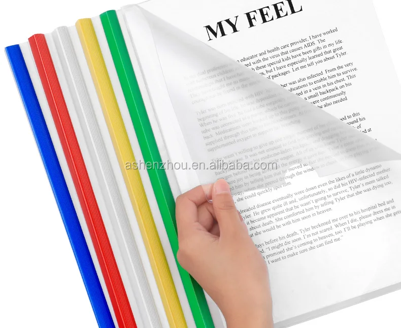 Top sale cheap custom plastic PP PVC sliding bar folder certificate file report cover