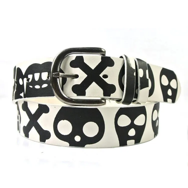 Fashionable Star Letter Print Pu Leather Men Custom Printed Belts