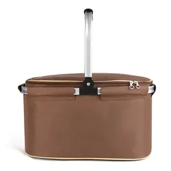High Quality Collapsible Portable Polyester Fabric Cane Picnic Basket