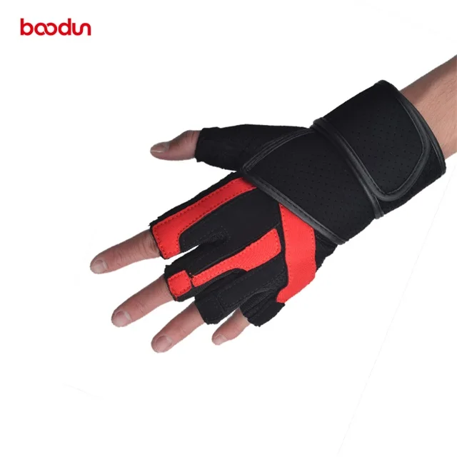 Boodun  leather Weight Lifting Training Gym Women Men Fitness dumbbell gloves