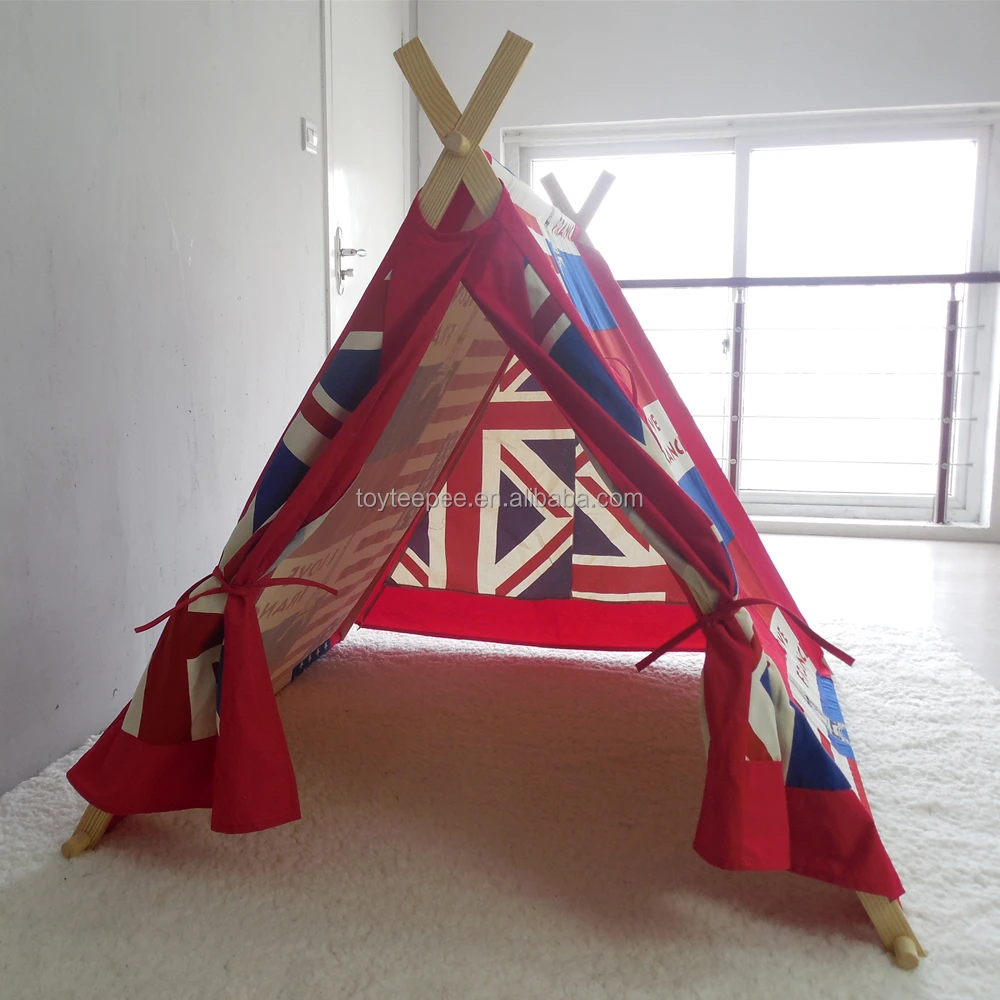 
Canvas Cotton Kids A-Frame Teepee Playhouse Tent 