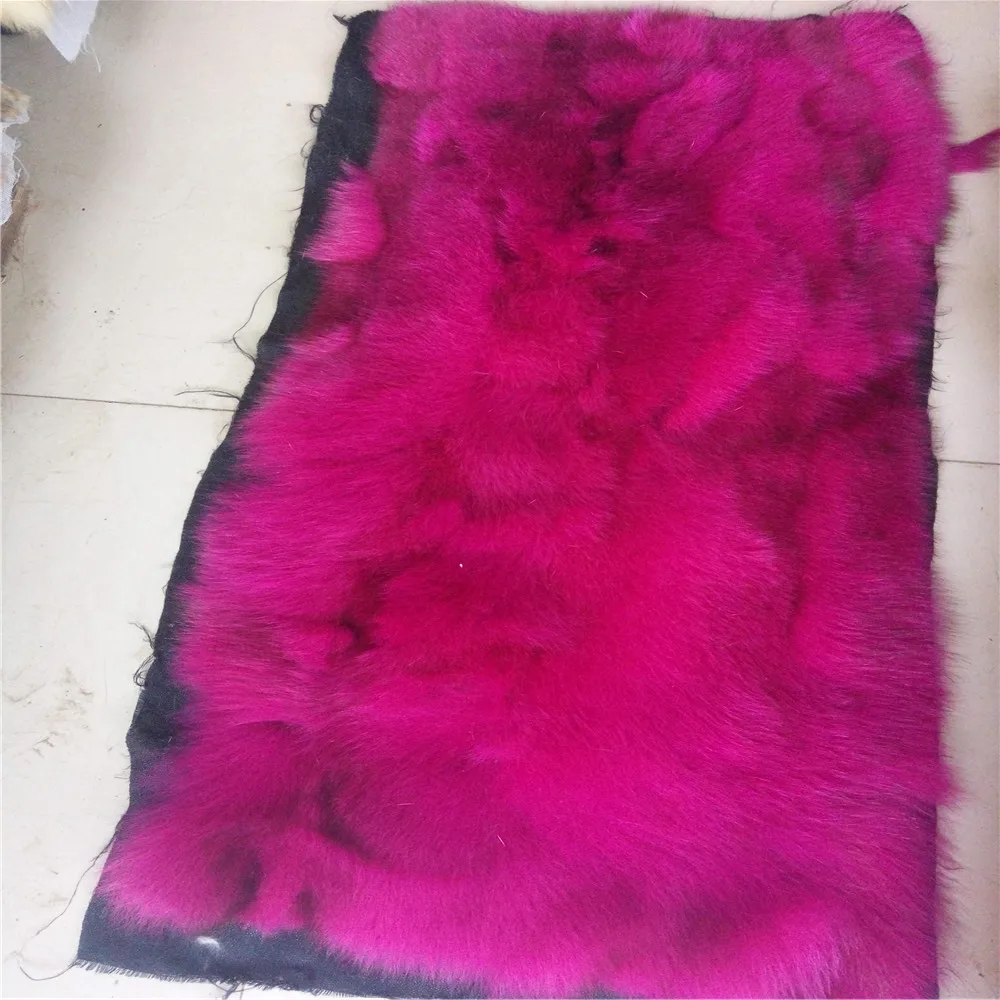 Factory Direct Sale Natural Fox fur Blanket Real Fox Belly Splicing Fur Plate 45*95cm