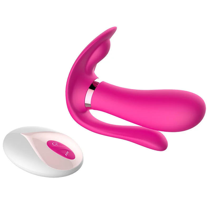 High quality strap on dildo for women wireless butterfly vibrator USB rechargeable vibrator with heating