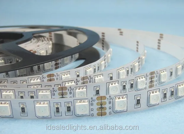 Hot selling 12V/24V SMD 5050 60 leds per meter RGB Flexible LED Strip Light with 3 years warranty