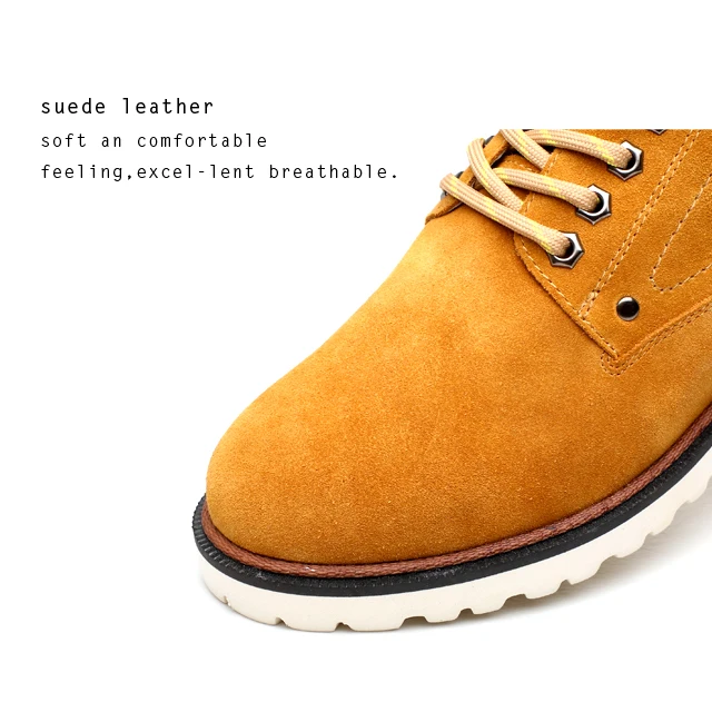 High quality Fashion boots with genuine leather in height increasing boots shoes