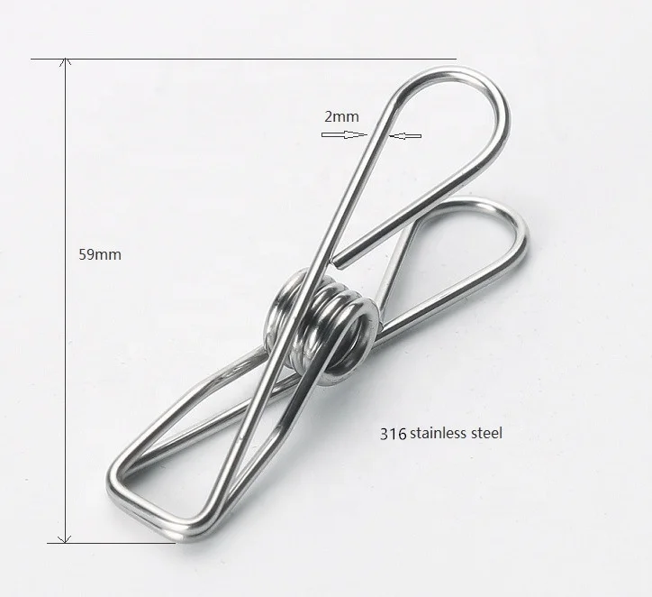 316 Stainless Steel Clothing Pegs Durable Metal with Paper Material for Household Use