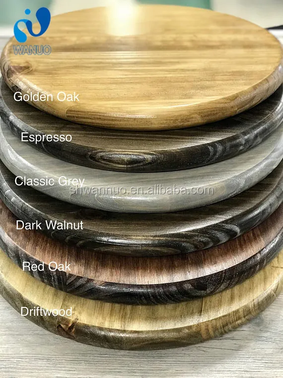 WanuoCraft Custom Round Wooden Serving Tray With Black Handles