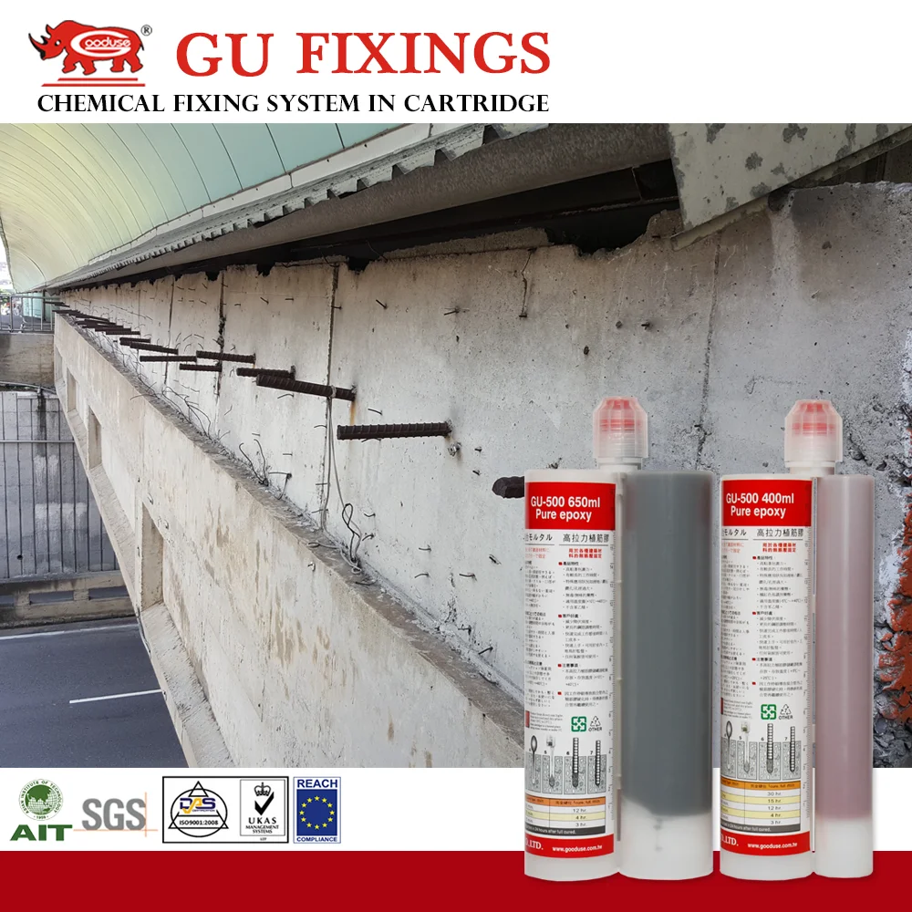 Strong construction material two component epoxy concrete fixing adhesive
