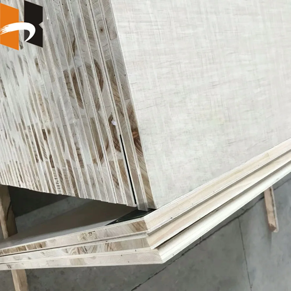 cheap falcata lumber core block board with white laminated polyester