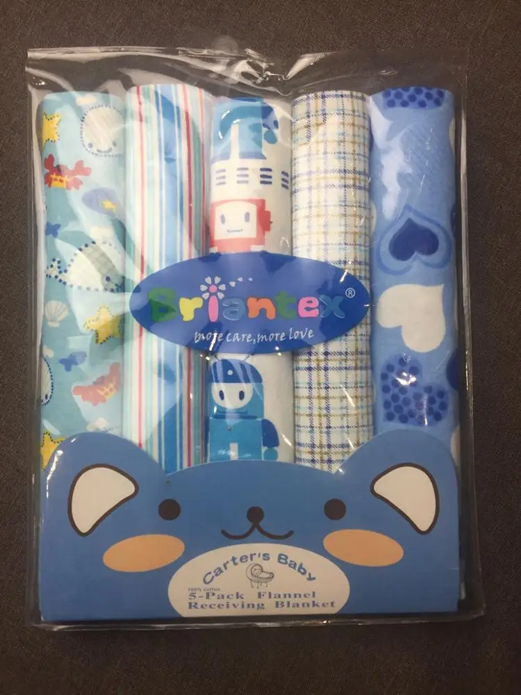 Briantex factory manufacture 100%soft cotton Baby Blanket Comfortable  Flannel Baby Receiving Blankets