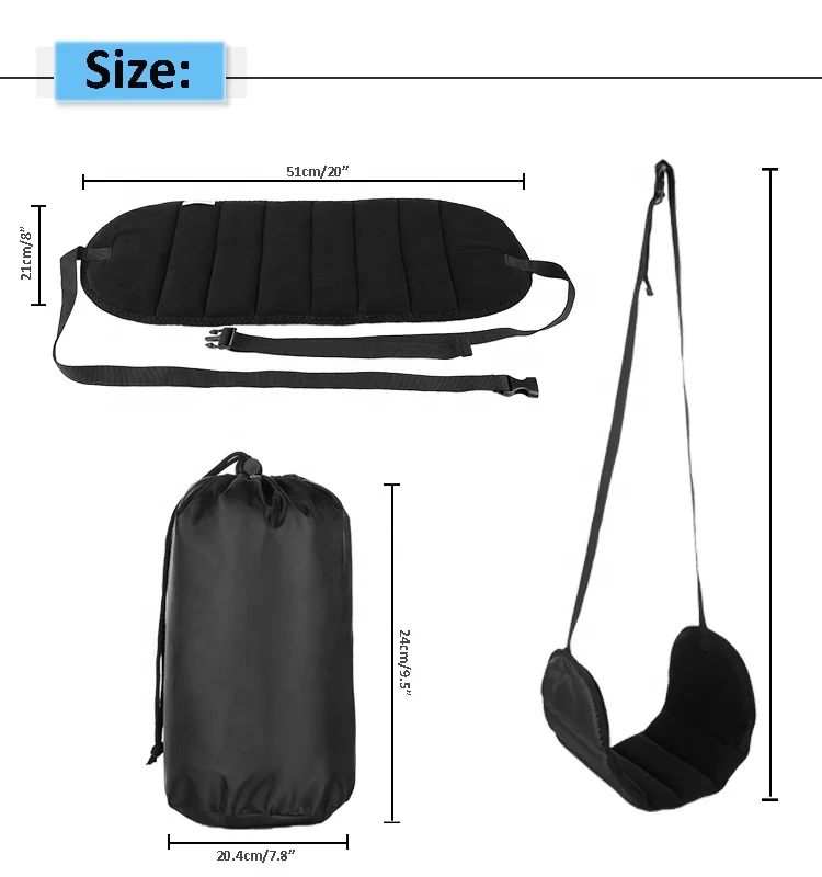 Portable Adjustable Memory Foam Foot Hammock for Airplane and Office