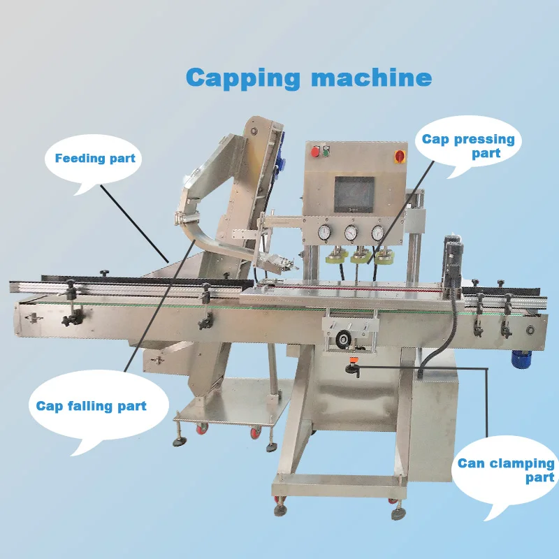 CM300 Automatic online straight capper for glass bottles plastic lid capping machine