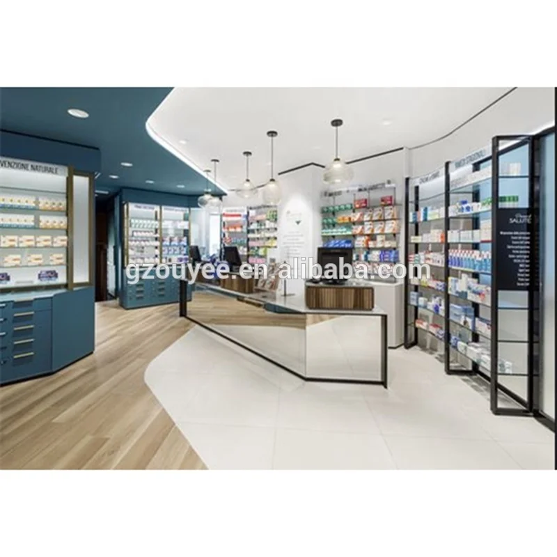 Настенный розничная продажа медицинская мебель магазина стеллаж для выставки товаров аптека стеллажи дизайн