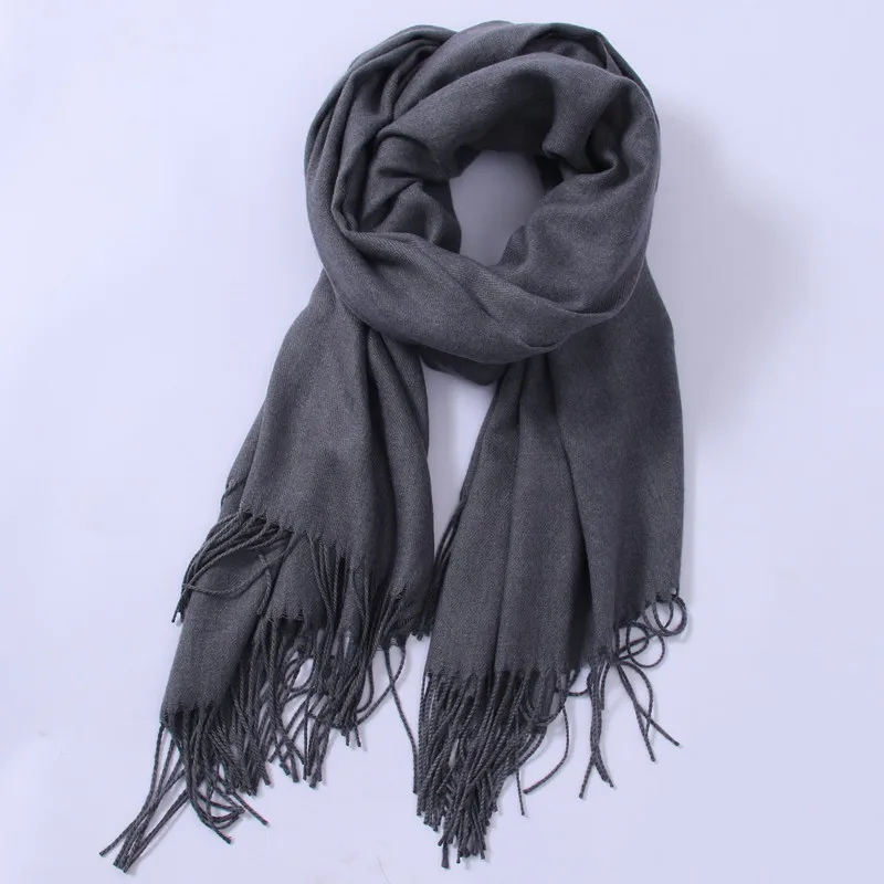 
Hot Sell Womens Soft Cashmere Long Scarf Pashmina Shawls Wraps Winter Pure Color Scarf 