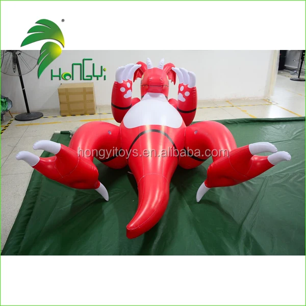 Hongyi Newest Customized High Quality Giant Durable Inflatable Red Dragon Toy With Love Hole  For Sale