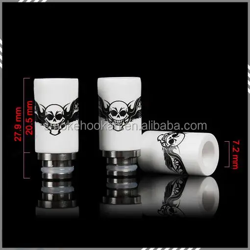 Design 510 ceramic SS vape drip tip American flag/skull printing