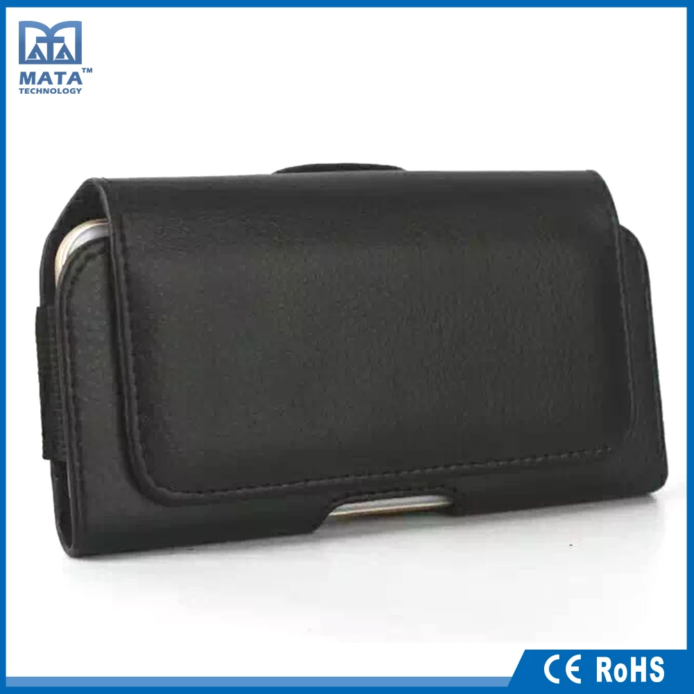 Customized back clip mobile phone leather flip case for iphone