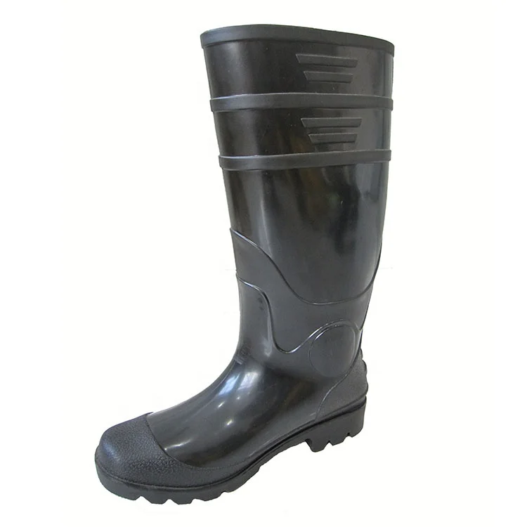 
RENYAN Safety Boots Light Duty PVC Shinning Finish Safety Boots without Steel Toe or Steel Midsole JH001 