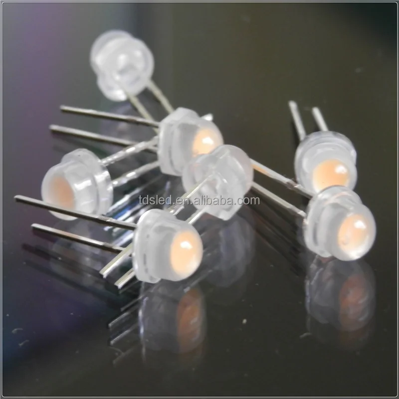 600nm - 605nm-610nm 5mm orange color strawhat led lamp 120 degree beam angle