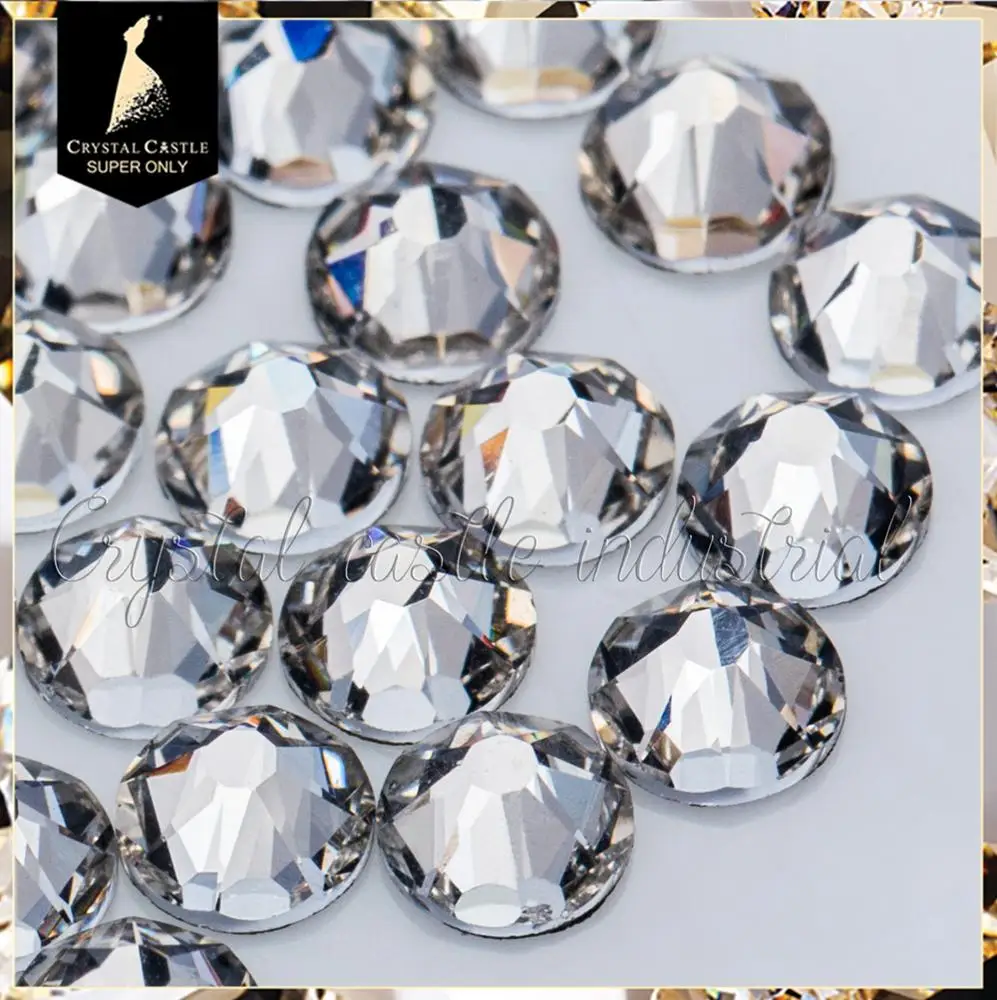 
16 facets strong glue new cuts HF 2078 flatback glass hotfix crystal rhinestones for hotfix motif 
