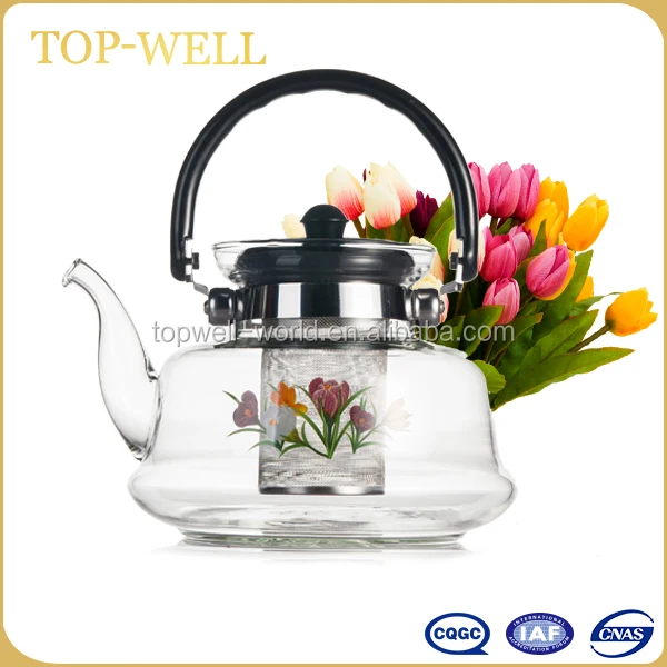 Красивая горячие продаем противопожарные боросиликатного небольшой стеклянный чайник, чтобы вскипятить воду с заварки
