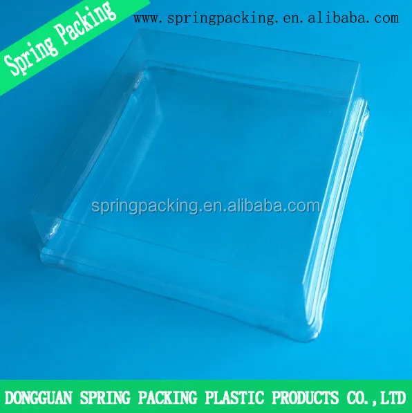 HACCP/ISO 22000 Factory Square Rround Dome Food Packaging Tray Container With Clear Lid Plastic Cake Boxes