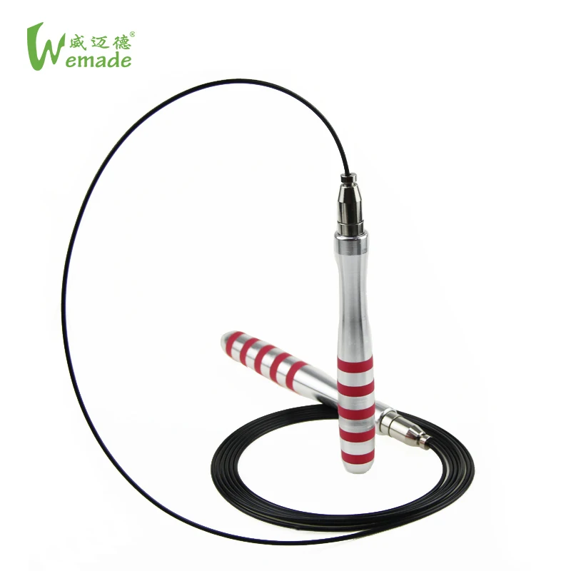 wholesale skipping rope Aluminium handles Fitness training adjustable speed self-locking jumping rope pvc jump rope