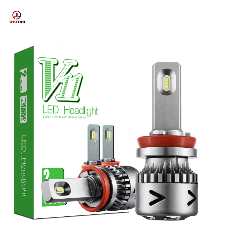 Покупки сезона USD50 Off weiyao светодиодные фары автомобиля V11 H11 автомобиль свет на продажу