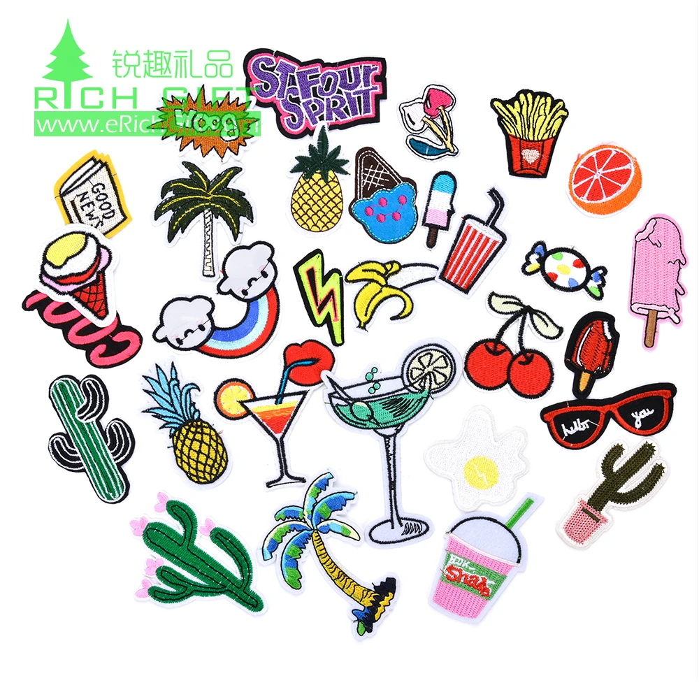 Custom embroidery badge patches laser cut country flag embroidered chinese patch with adhesive back