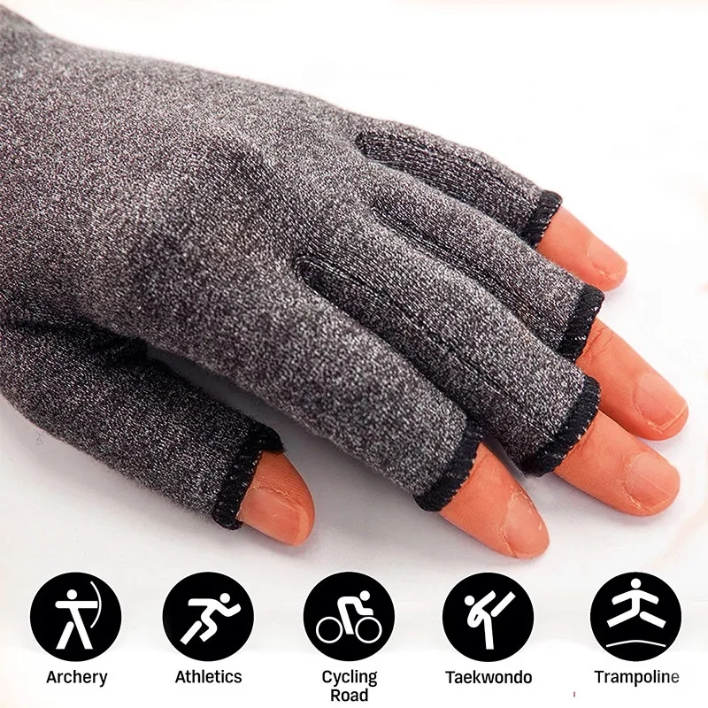 Factory wholesale Anti Arthritis Fingerless Compression Therapy Gloves