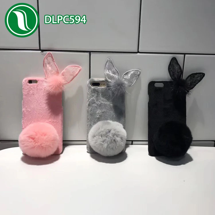 2017 new bowknot plush cell phone case the equip for manufacture of cover for mobile phone for iPhone 7
