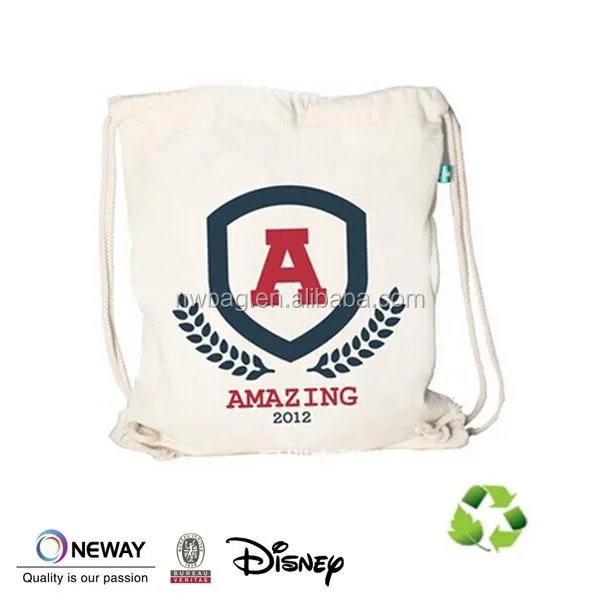 
2015 Recycled Cotton Drawstring Backpack/Backpack shoulder bag canvas bag/Cheap Canvas Backpack 
