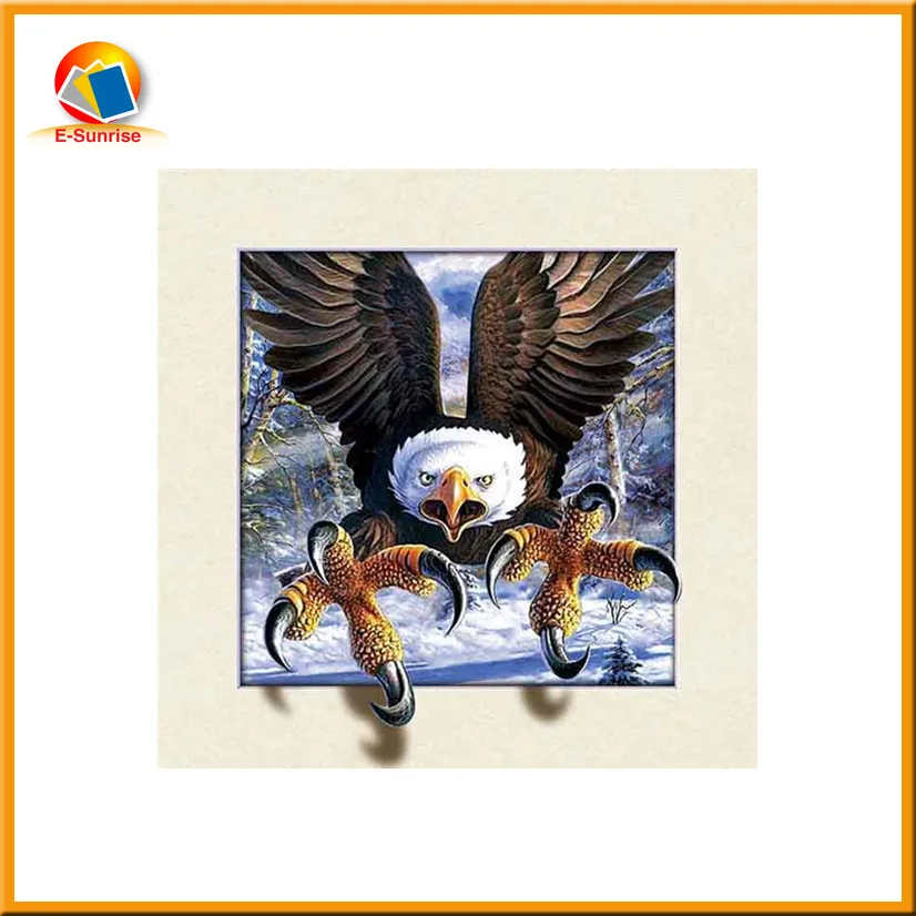
40x40cm 5D lenticular picture 5d poster with eagle picture 