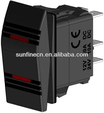 Carling Style 12V 24V Auto/ Marine LED ROCKER SWITCH ON--ON-OFF DPDT 6PIN 2 LIGHTS