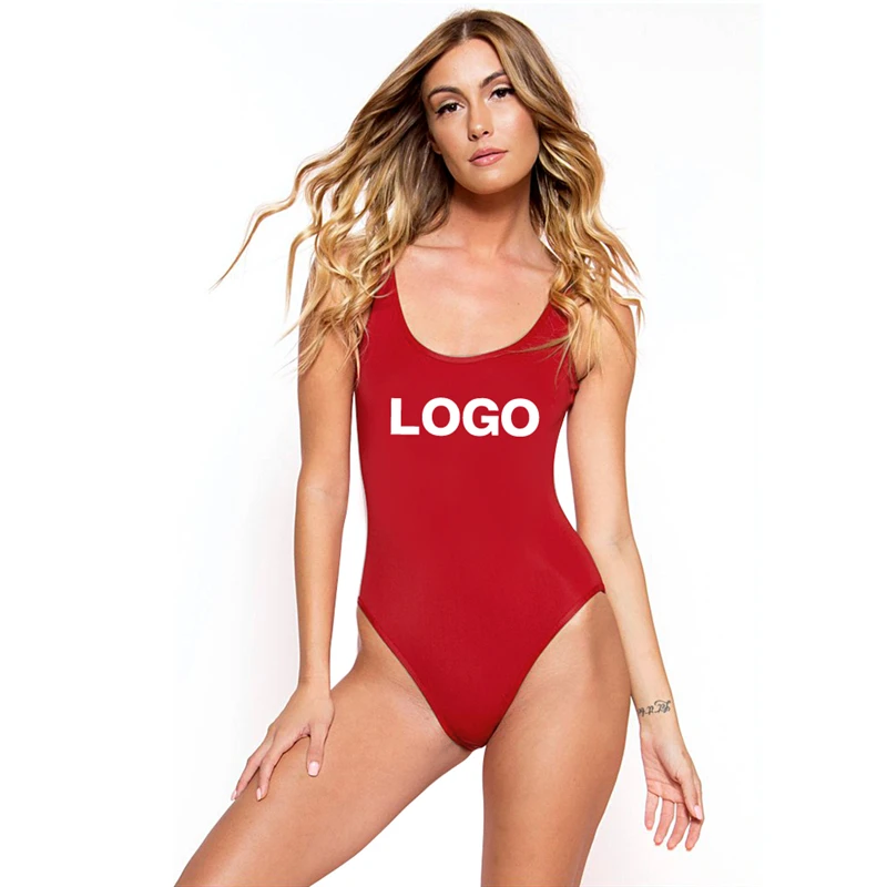Sexy One Piece Swimsuit Custom Letter Print Swimwear Women Summer Beachwear Lady Bathing Suit Double Layers with Lining Swimsuit