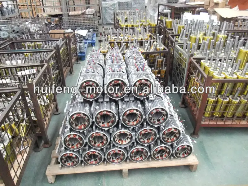 Stator with winding and Rotor