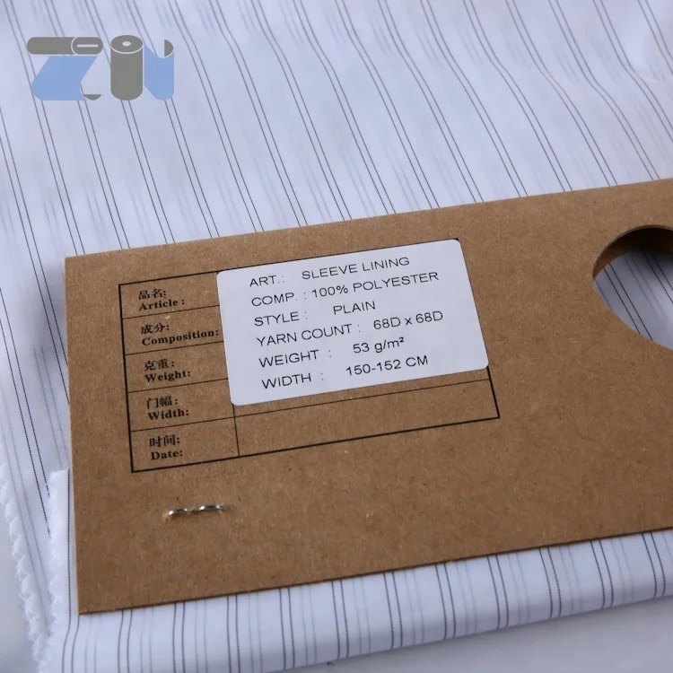 yarn-dyed taffeta black yarn strips sleeve lining fabric