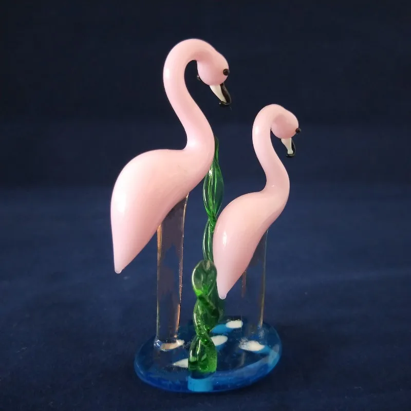 Handmade murano glass flamingos birds figurine for decoration flamingo