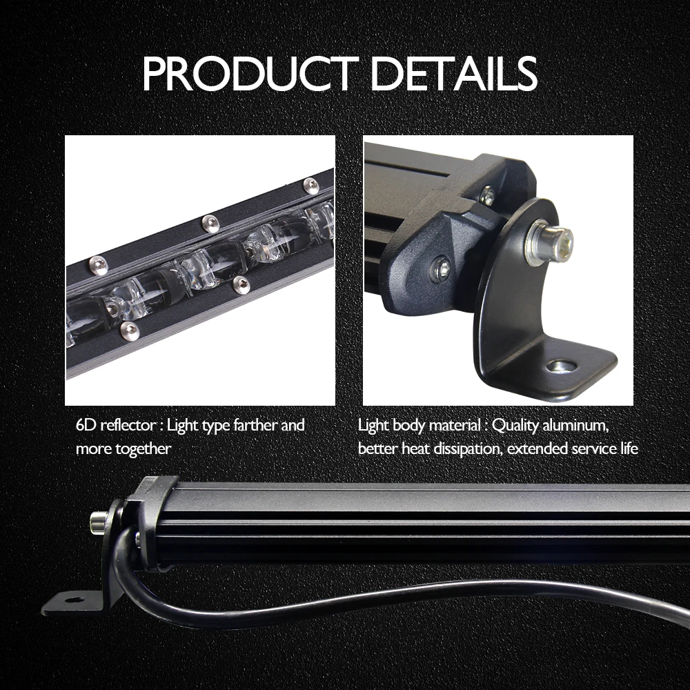 Best Seller ATV 4x4 accessories 14Inch 60W 6D Reflector Super Bright Single Row Led Light Bar