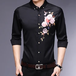 Wholesale Western style long sleeve custom fit man print shirt