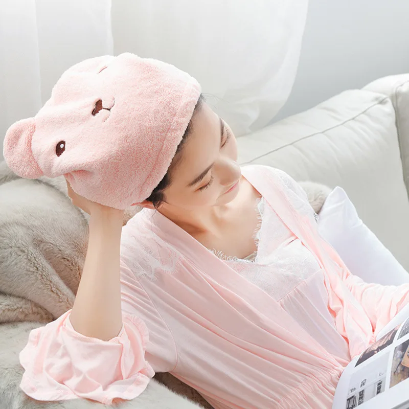 Прямая поставка, детское полотенце из плотного кораллового флиса с мультяшным медведем, сухие волосы из сверхтонкого волокна, супервпитывающая быстросохнущая сумка