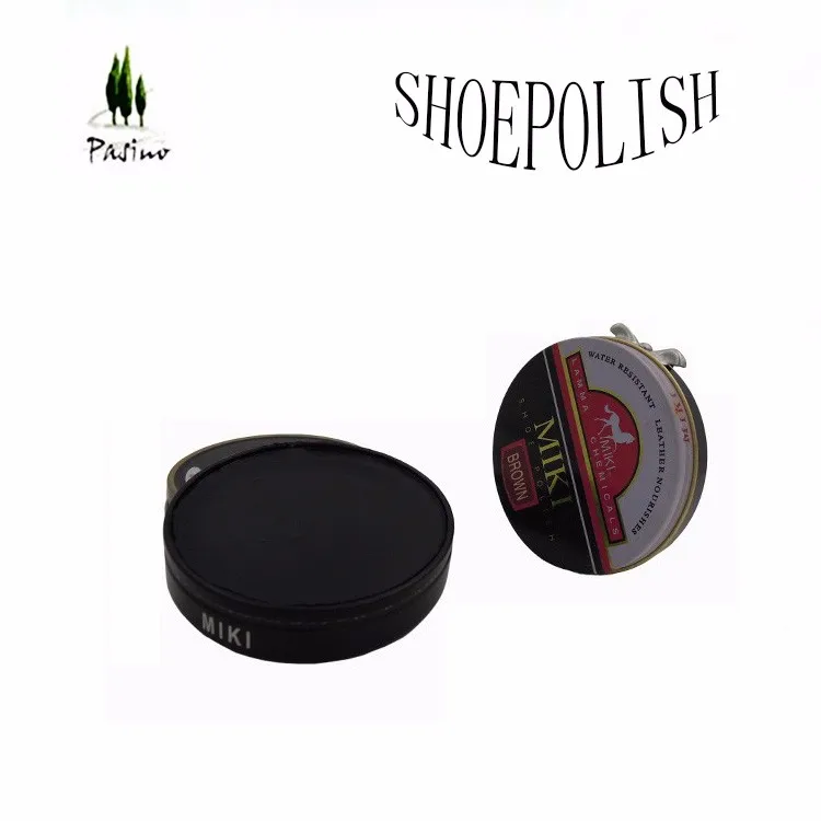 
black natural waxed shoe polish cream in tin box 