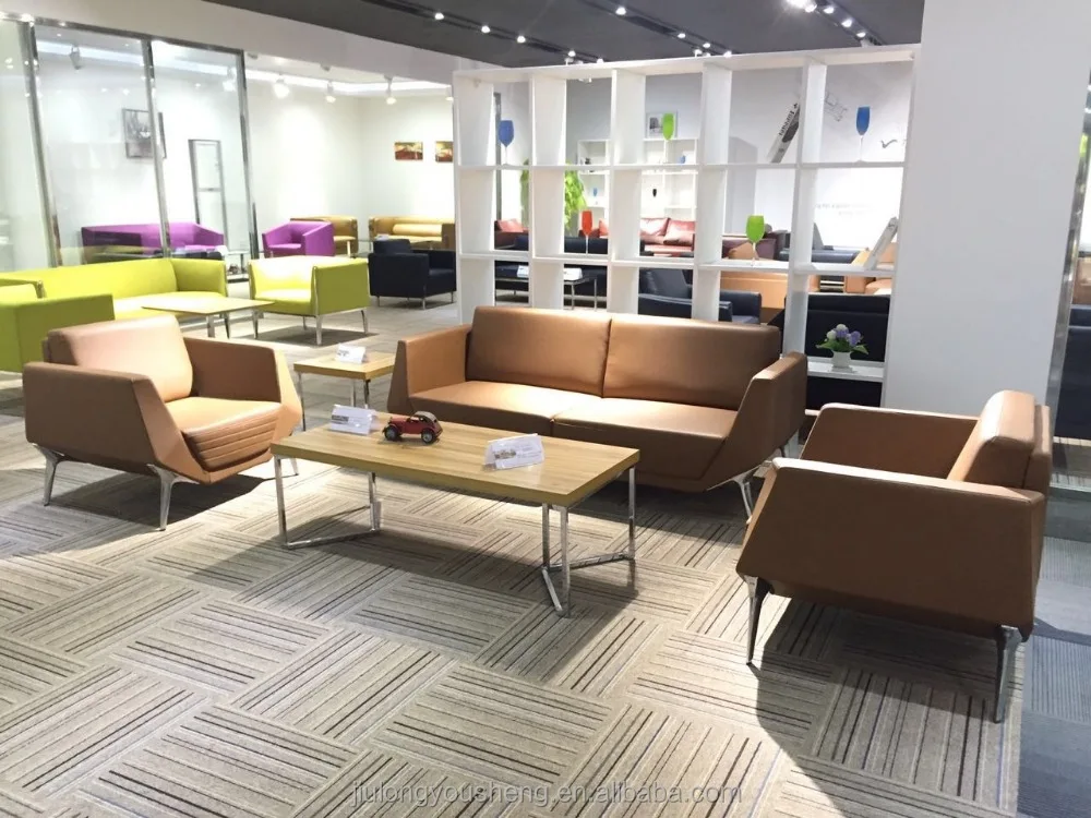 PU leather office sofa set SF162 comfortable waiting room arm chair for project