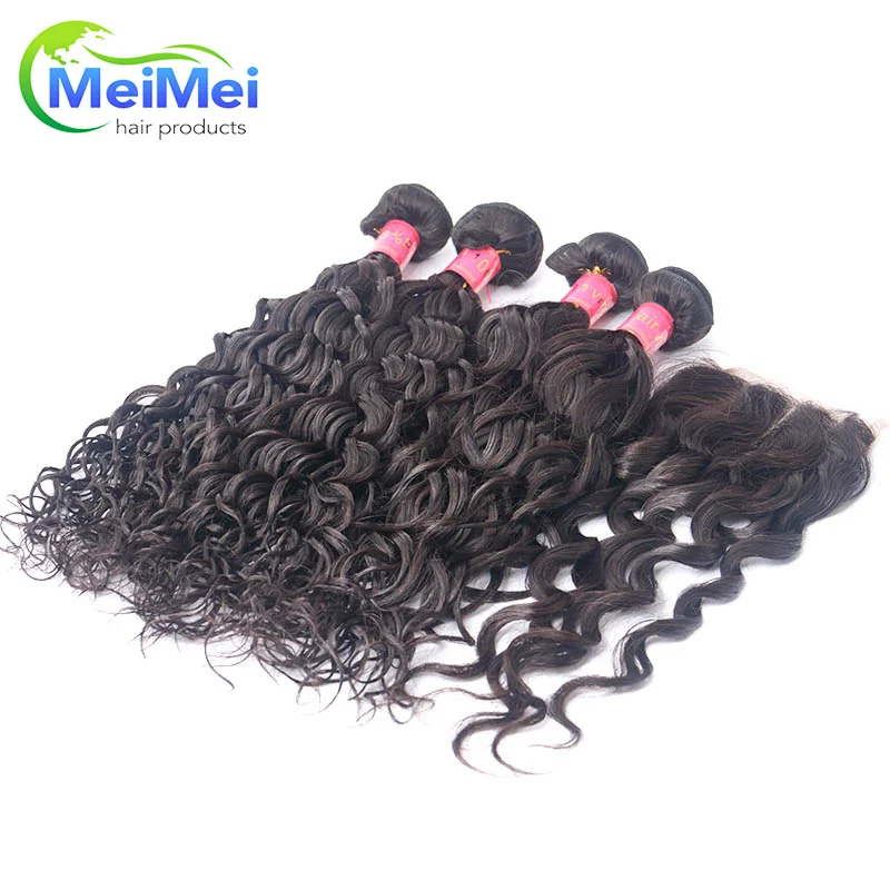 8A unprocessed brazilian human hair water wave popular style  Wet and Wavy Virgin Natural Wave Weft for black girls