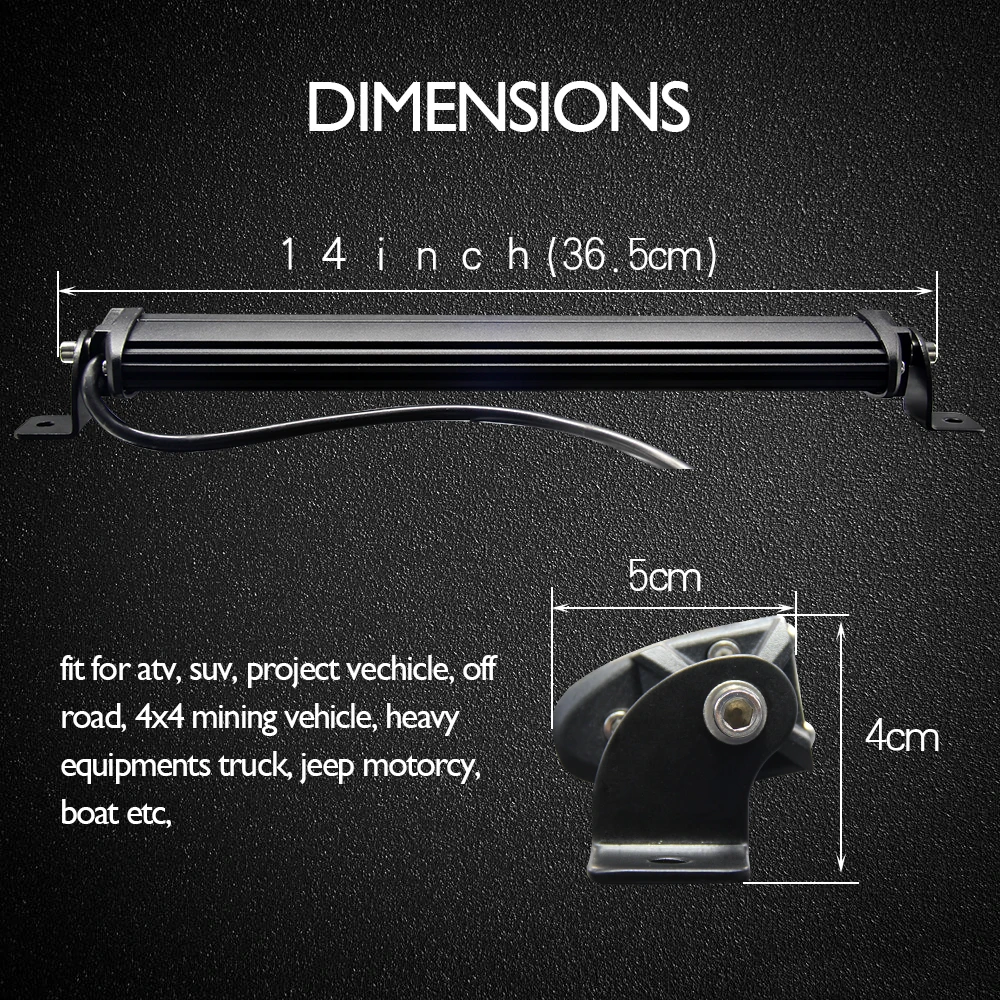Best Seller ATV 4x4 accessories 14Inch 60W 6D Reflector Super Bright Single Row Led Light Bar